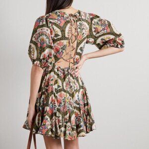 Rhode Resort Molly Open-back Printed Cotton-voile Mini Dress